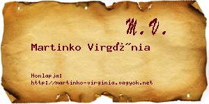 Martinko Virgínia névjegykártya